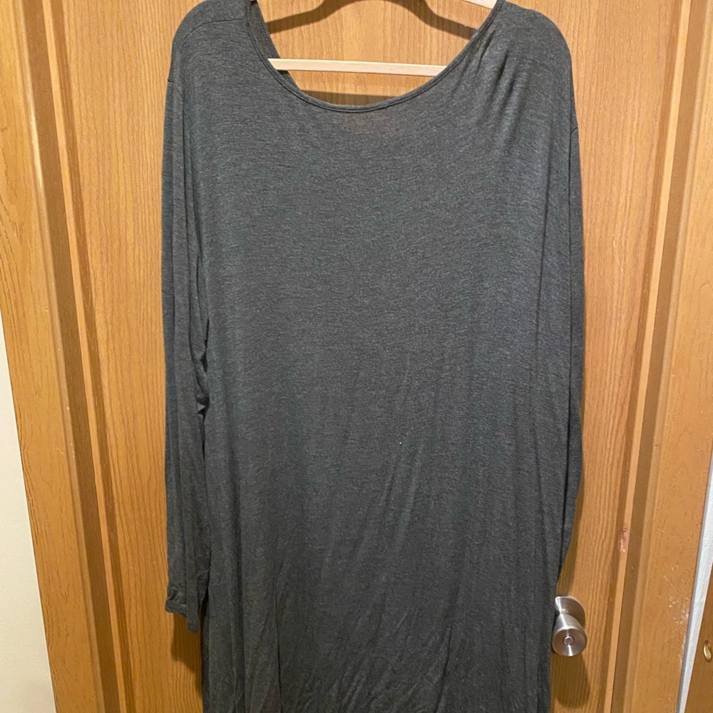 Gray long sleeve t-shirt dress